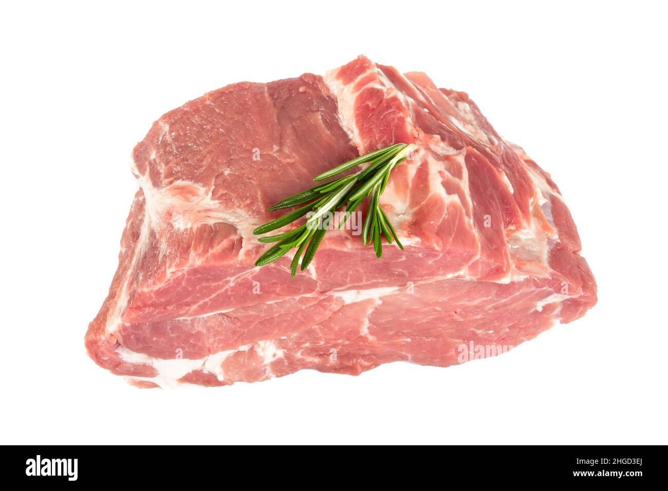 raw pork neck isolated on white Stock Photo - Alamy