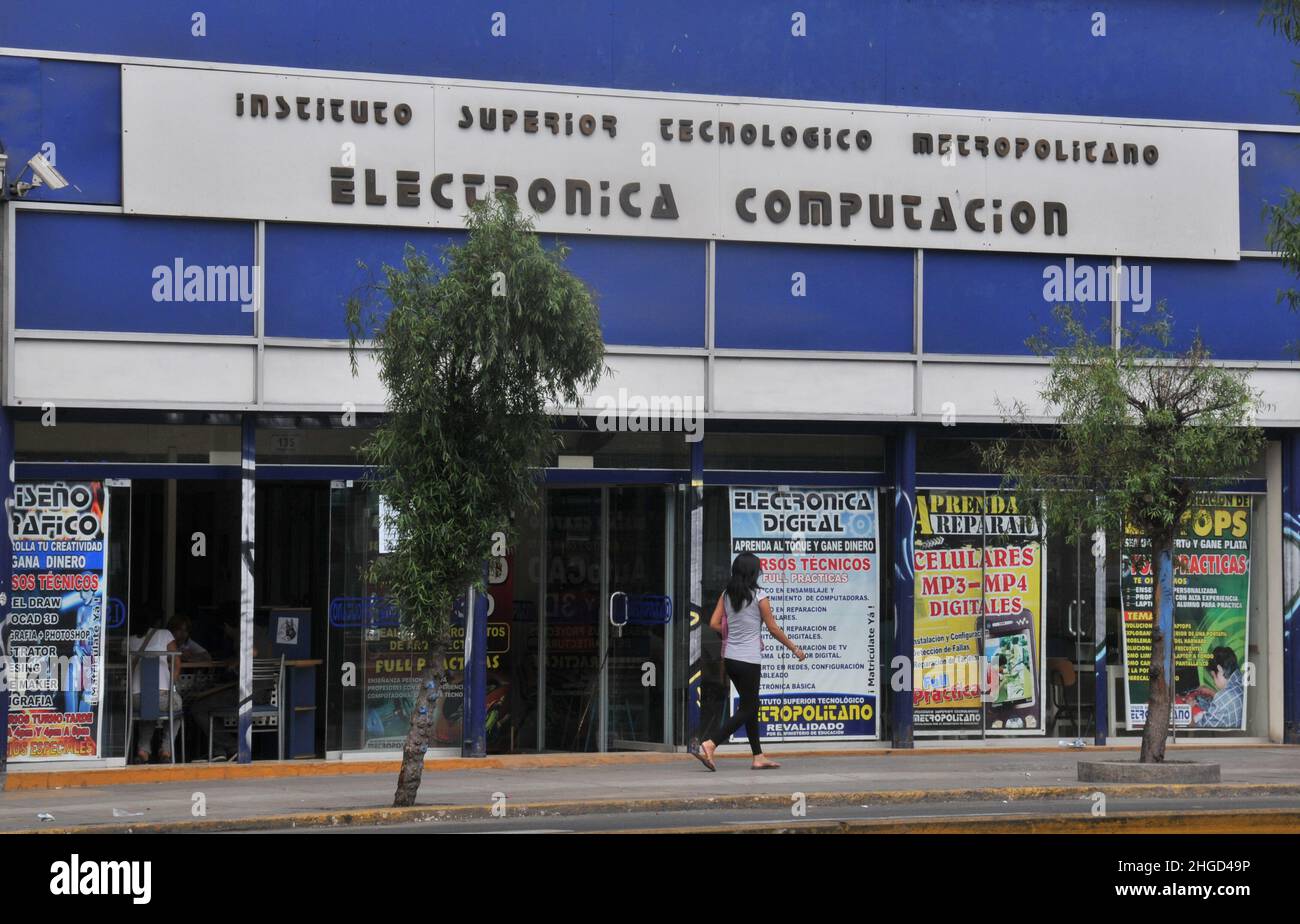 instituto Superior Technologico Metropolitano Electronica Computation, Lima, Peru Stock Photo