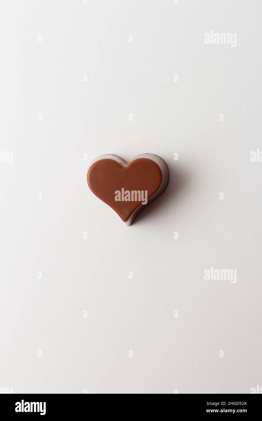 Chocolate heart shape isolated on white background. Stock Photo