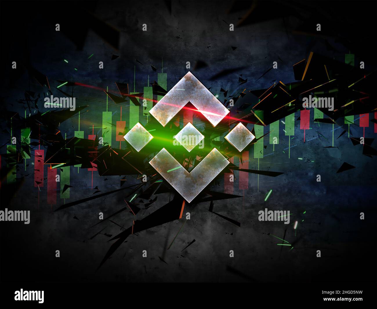 3D rendering binance cryptocurrency coin on colorful background,  cryptocurrency concept color art 3D illustration Stock Photo - Alamy