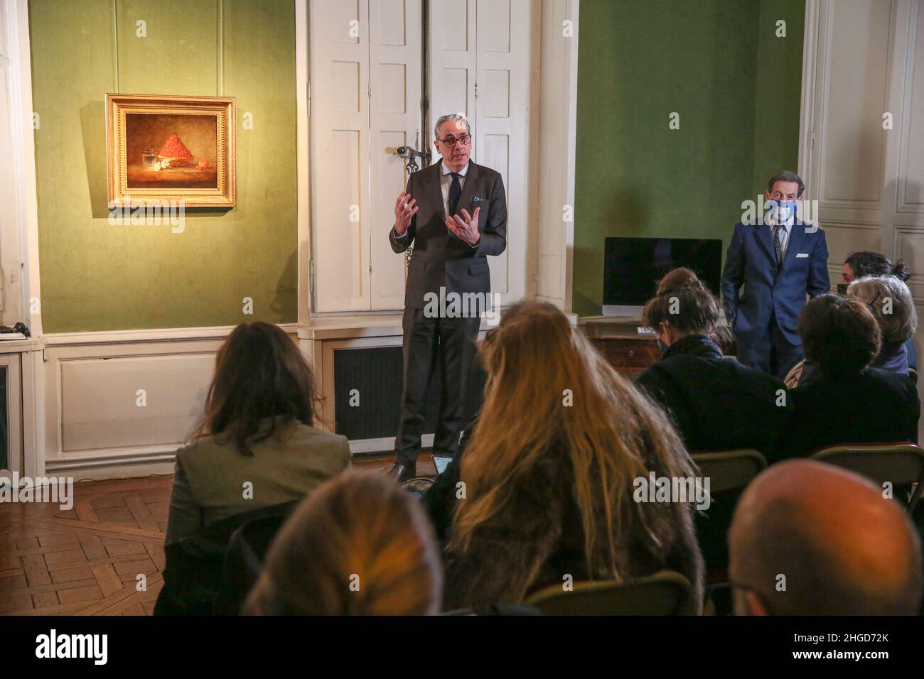 Paris, France. 20th Jan, 2022. Presentation of the painting ‘A Basket