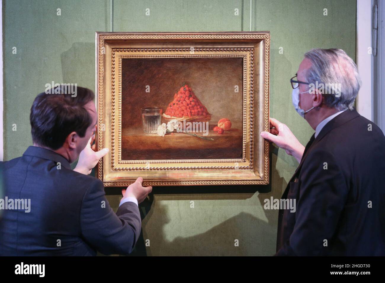 Paris, France. 20th Jan, 2022. Presentation of the painting ‘A Basket