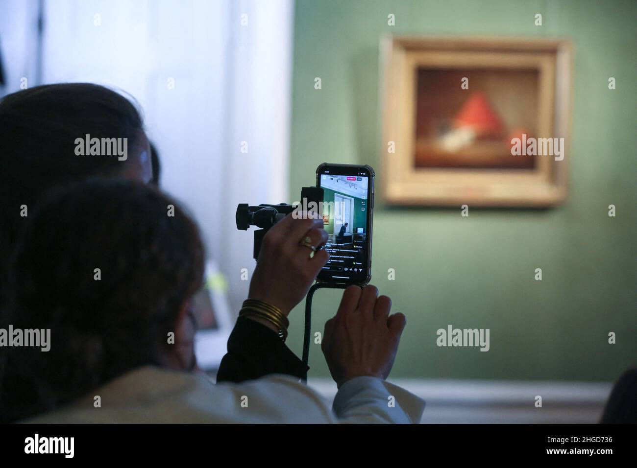 Paris, France. 20th Jan, 2022. Presentation of the painting ‘A Basket