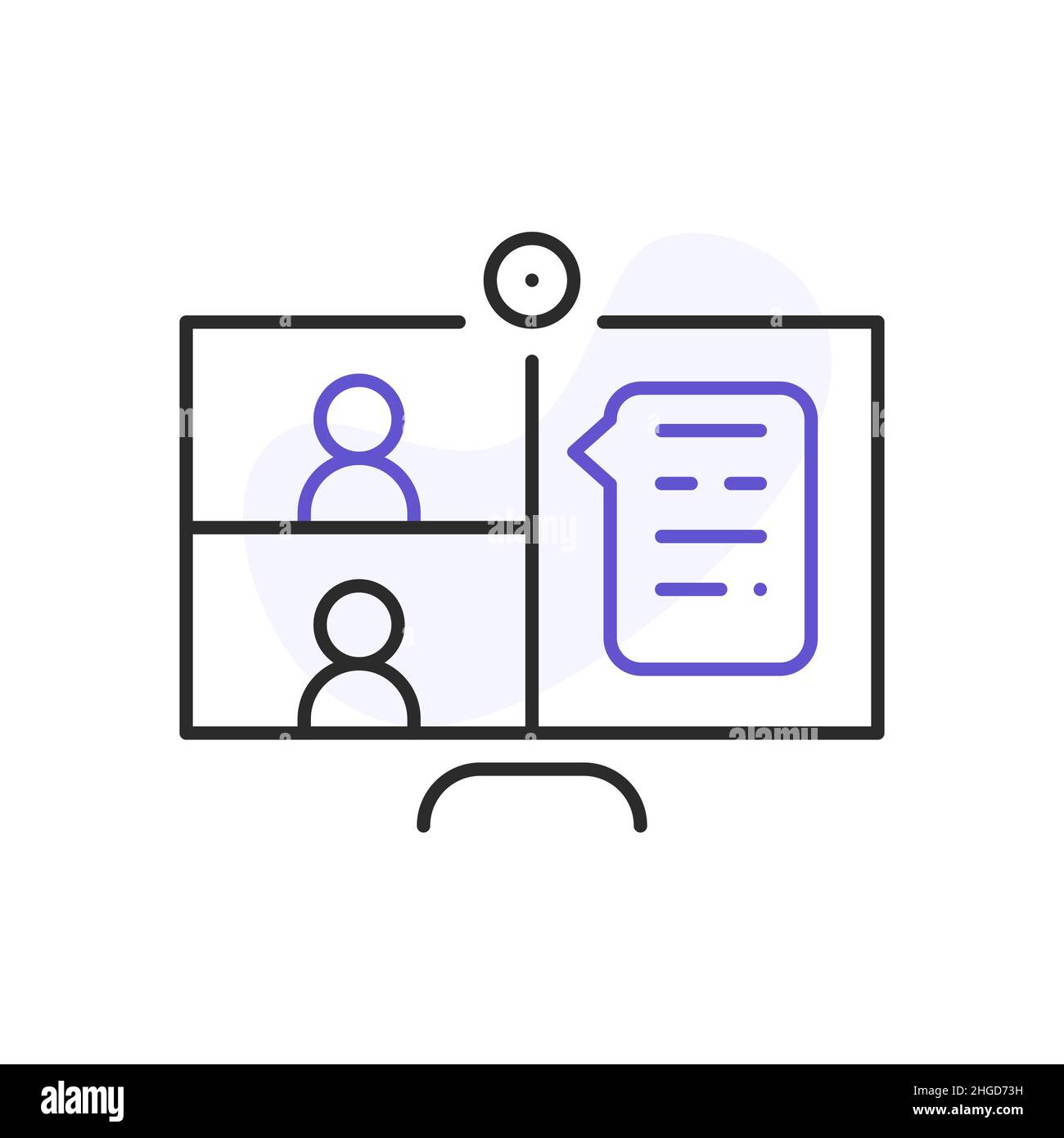 online meeting related line icon Stock Vector