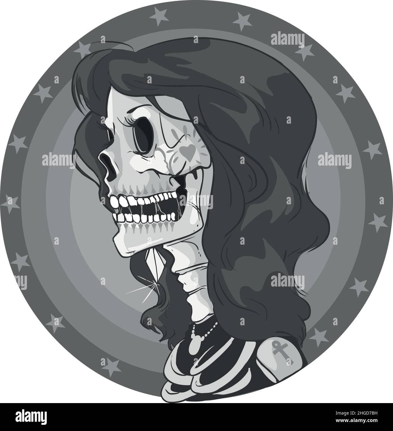 Art Skull Day of the dead. stock illustration Stock Vector