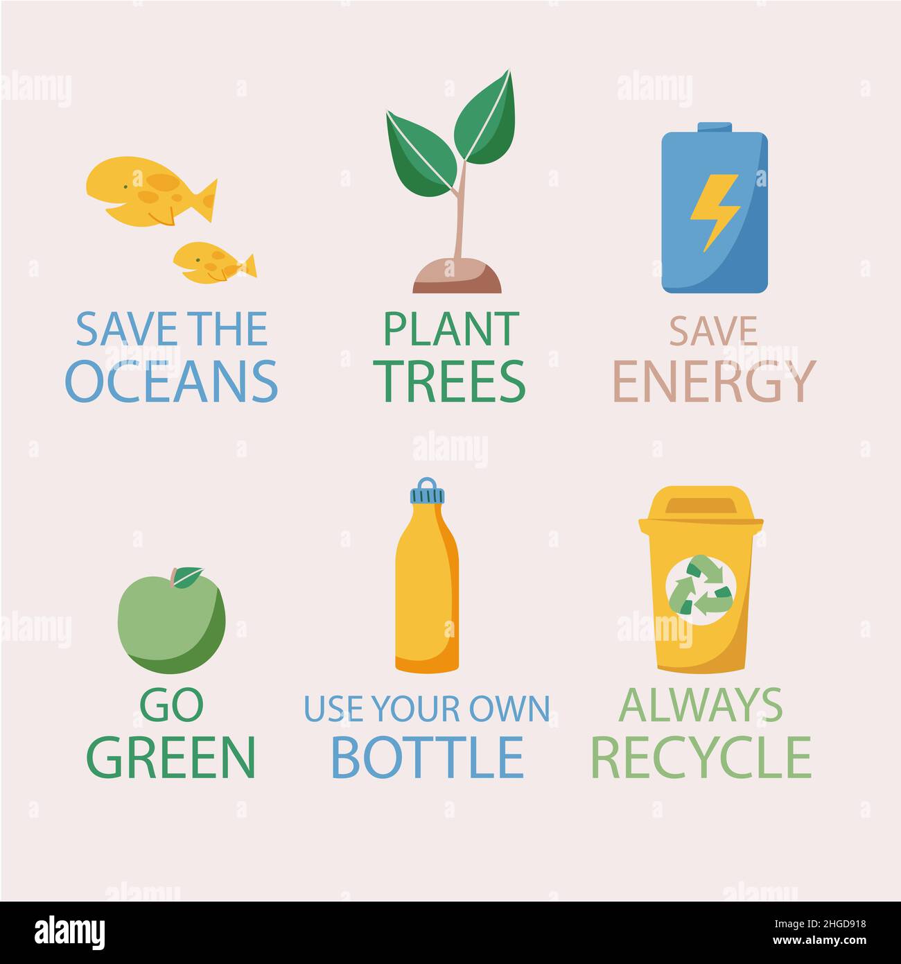 Hand drawn flat design eco friendly labels Vector illustration Stock ...