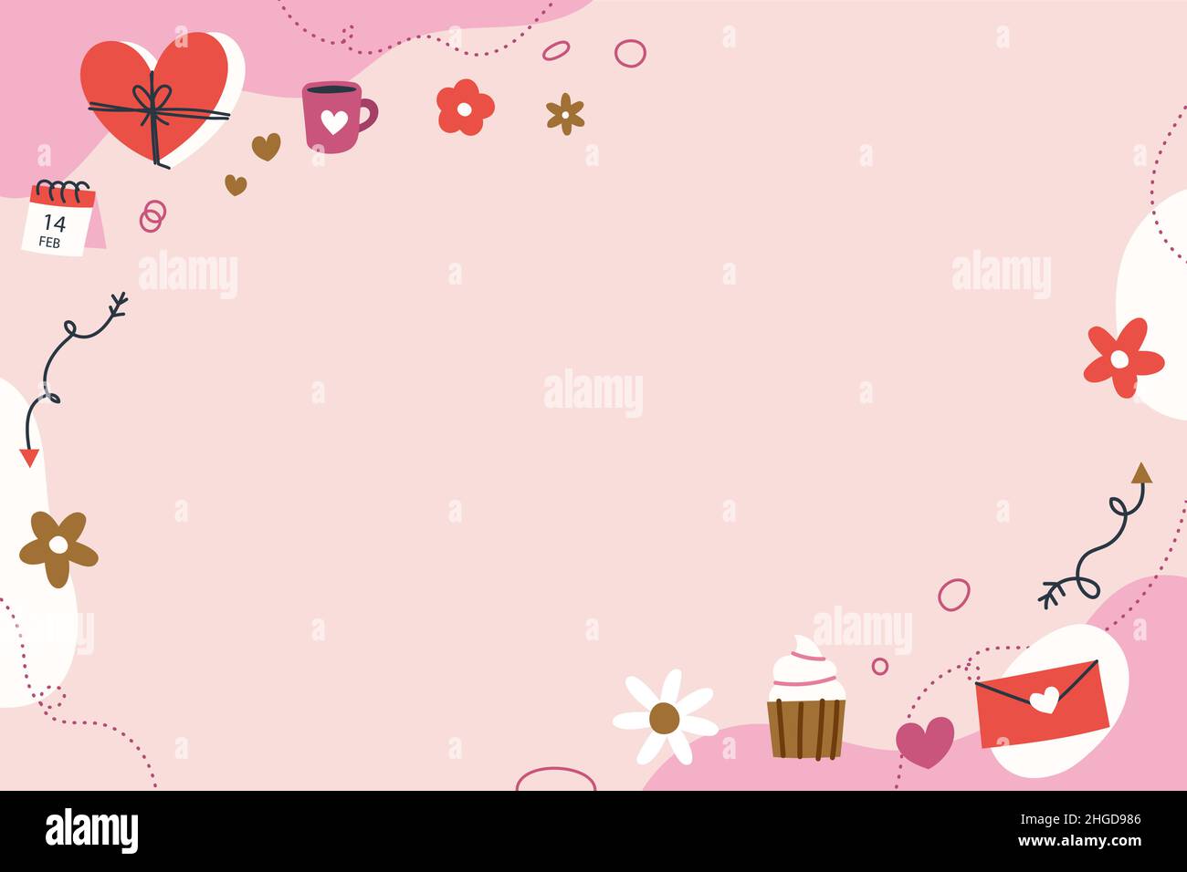 Flat valentines day background Vector illustration Stock Vector Image ...