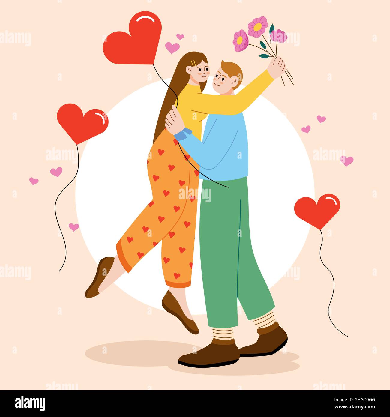 Flat valentines day illustration Vector illustration Stock Vector Image ...