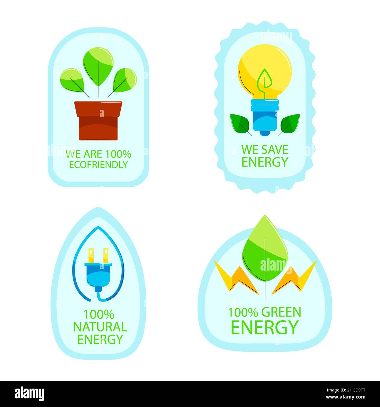 Hand drawn flat design eco friendly labels Vector illustration Stock ...