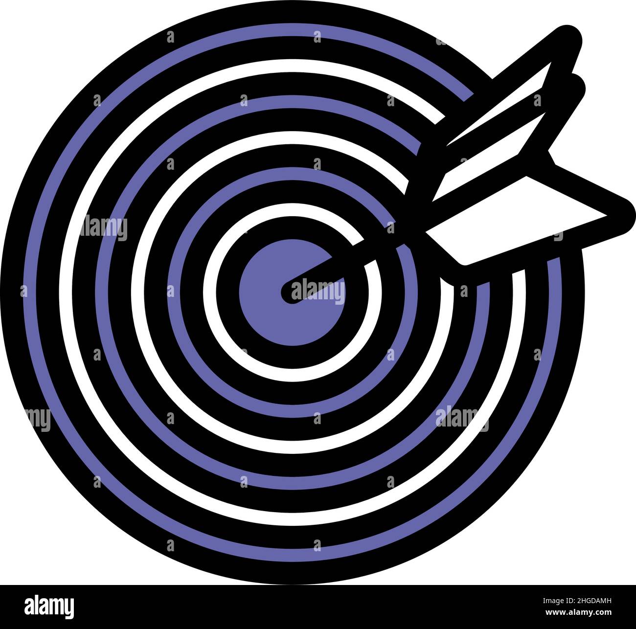 Icon Of Target With Dart. Editable Bold Outline With Color Fill Design ...