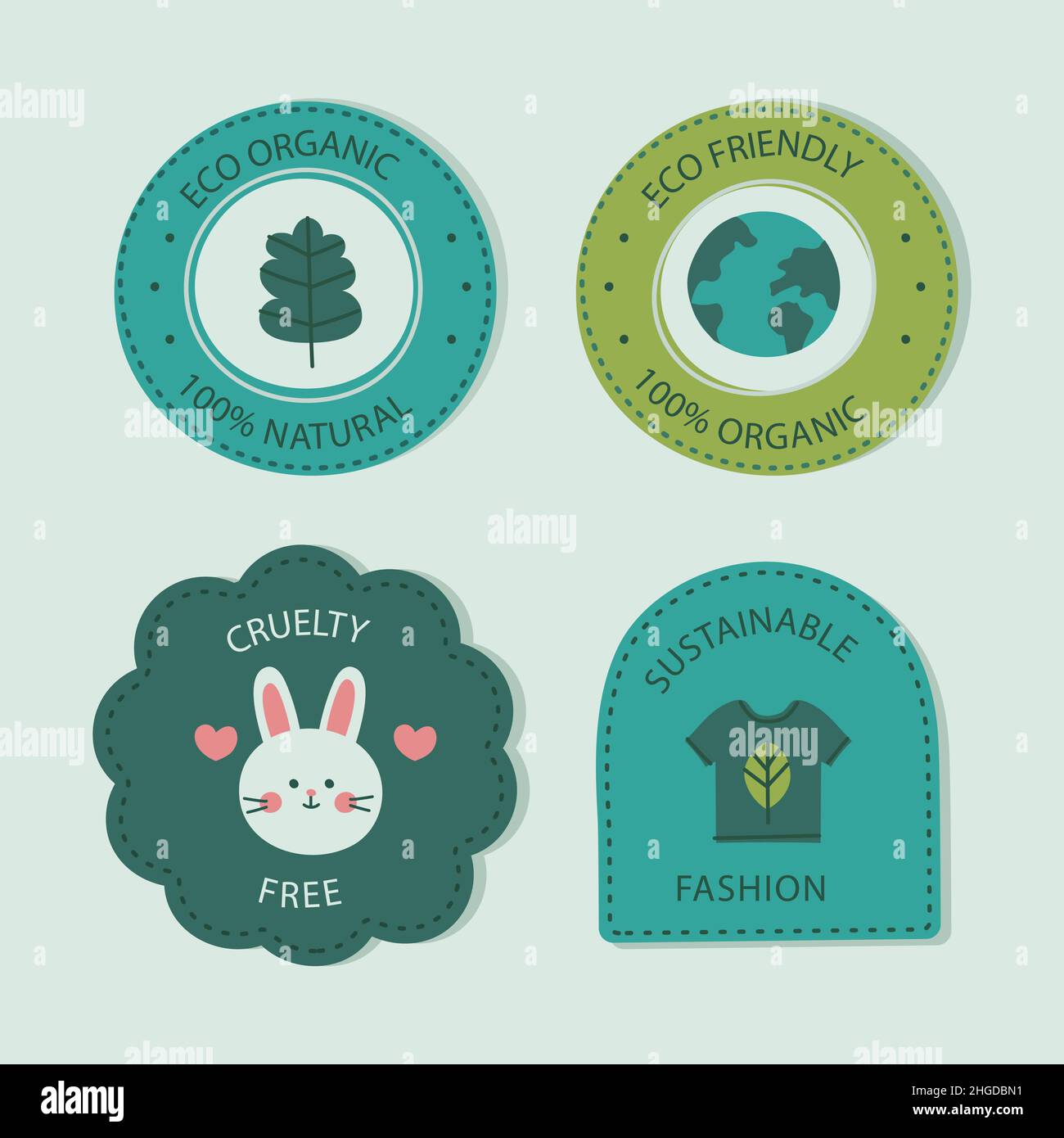 Hand drawn flat design eco friendly labels Vector illustration Stock ...