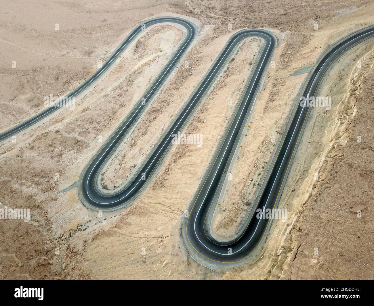 curvy road in the desert Stock Photo
