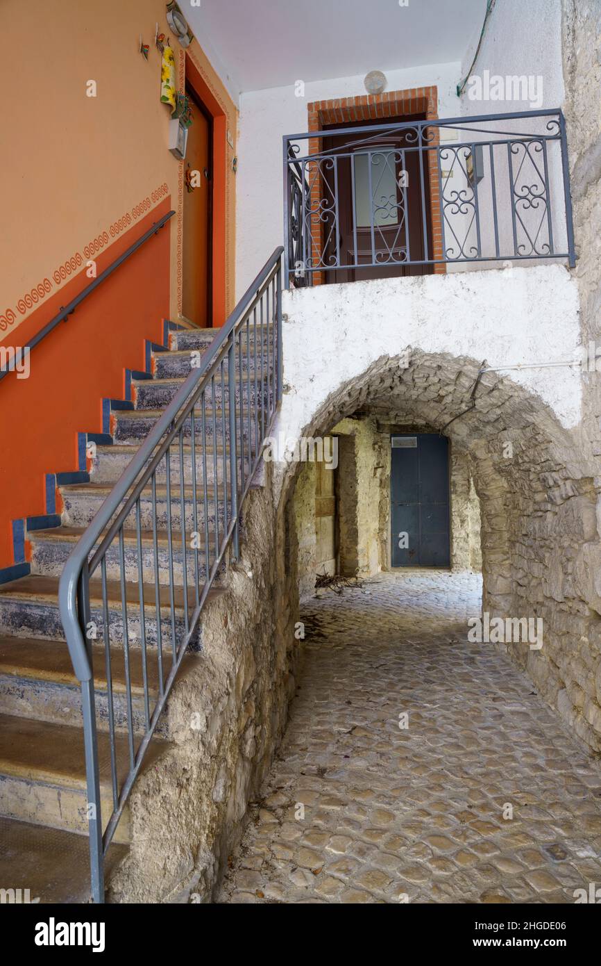 Carpinone, old village in the Isernia province, Molise, Italy, at springtime Stock Photo
