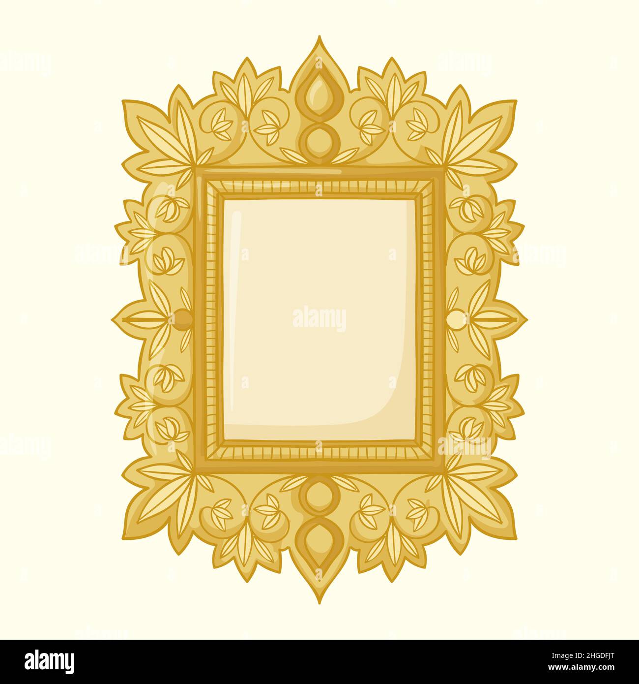 Hand drawn golden frame Vector illustration Stock Vector Image & Art ...