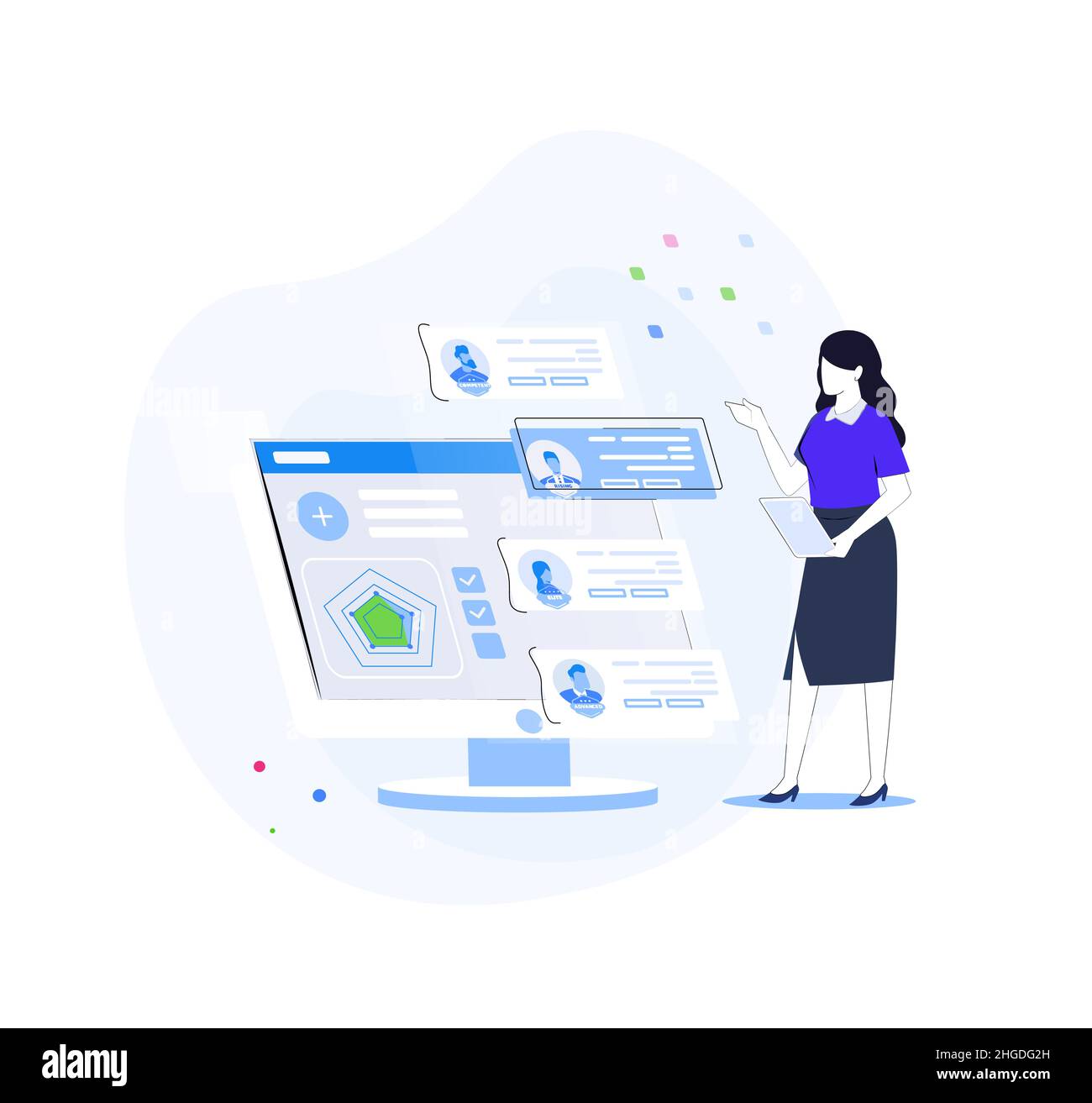 Recruitment concept for web page, banner, presentation. Job interview ...