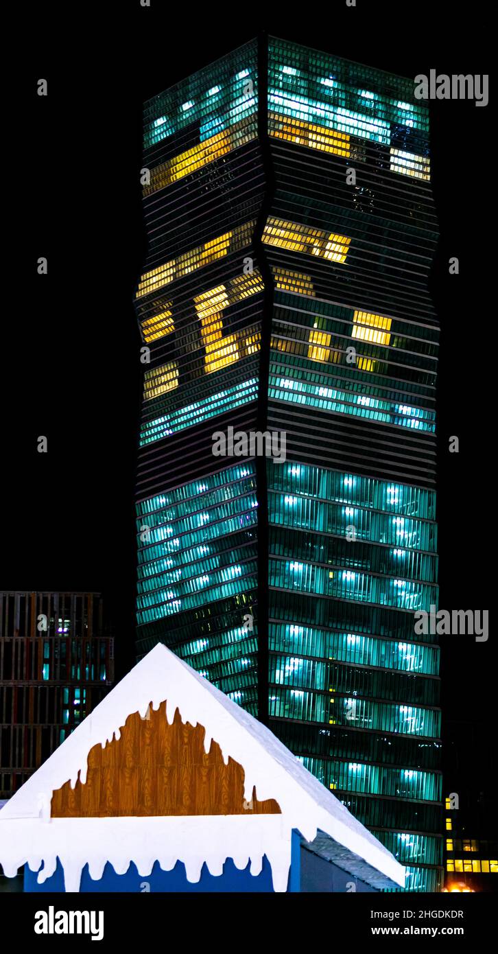 Kind Abdullah Financial Center At Night Stock Photo Alamy