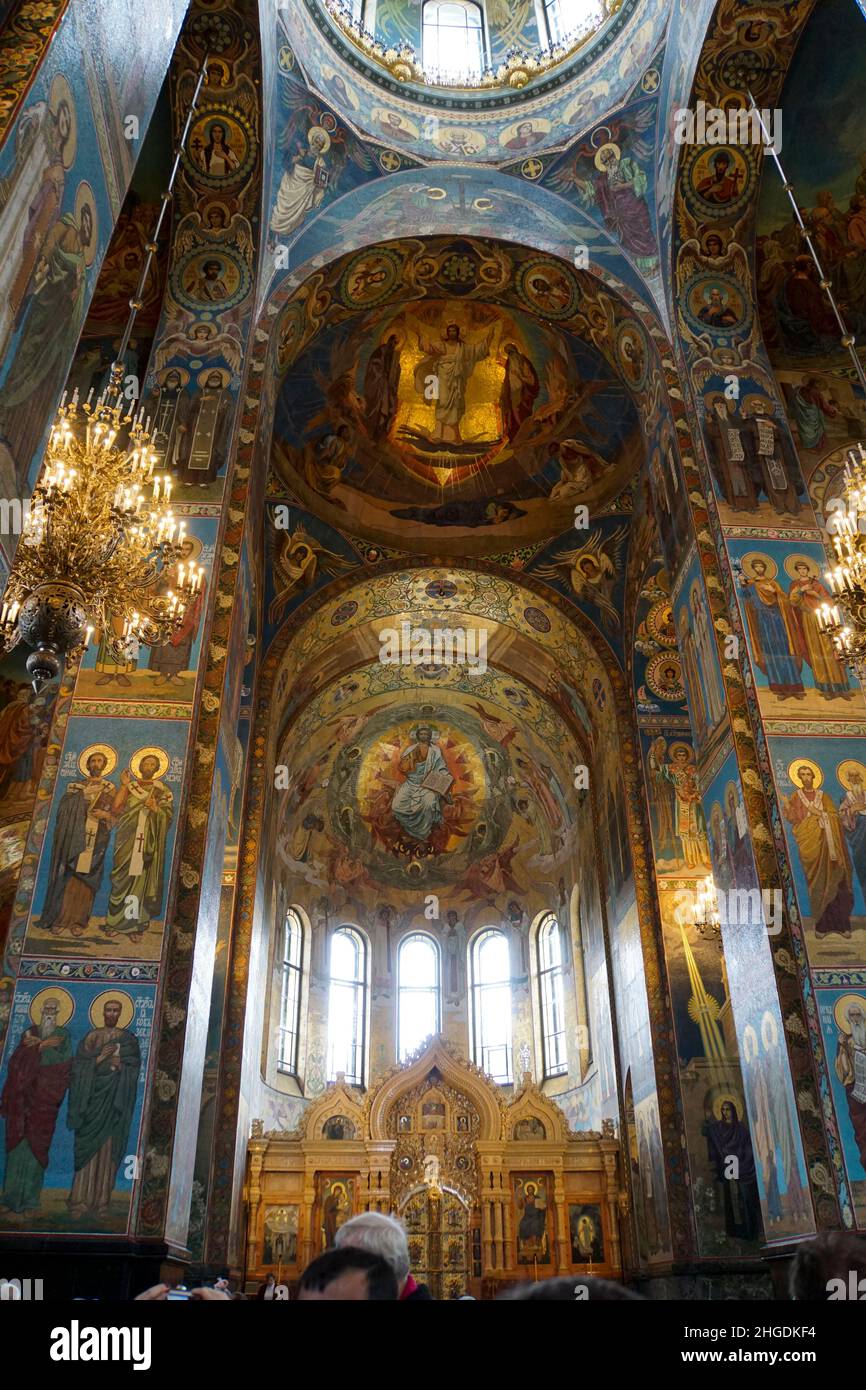 Interior of the Church of the Savior on Spilled Blood, St. Petersburg ...