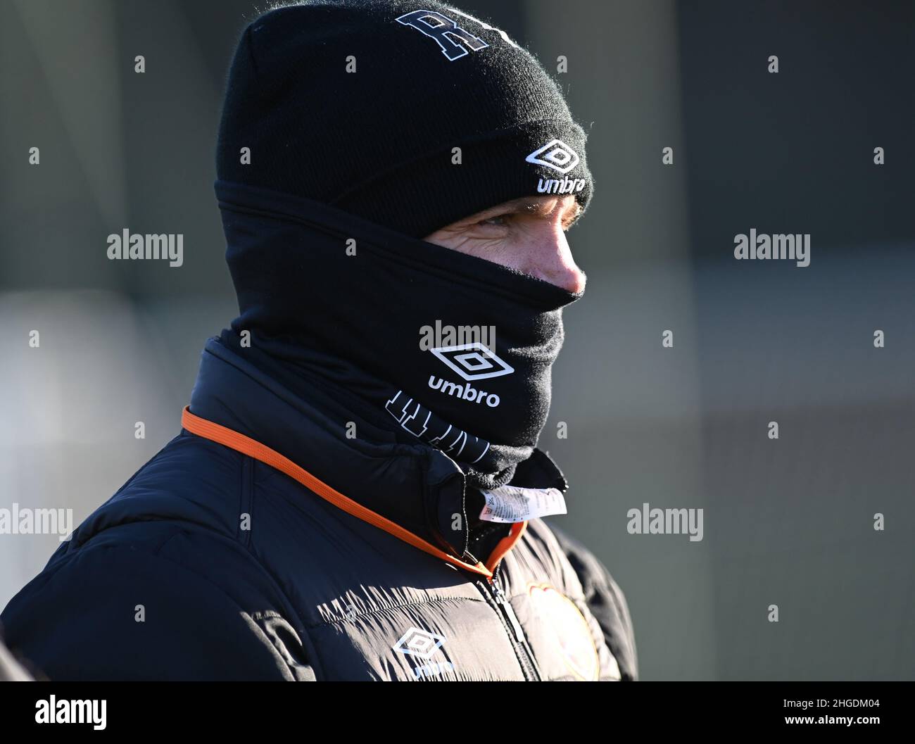 Oriam Sports Centre Edinburgh.Scotland UK.20th Jan 22 Hearts Manager Robbie Neilson during training session for Scottish Cup tie vs Auchinleck Talbot. Credit: eric mccowat/Alamy Live News Stock Photo