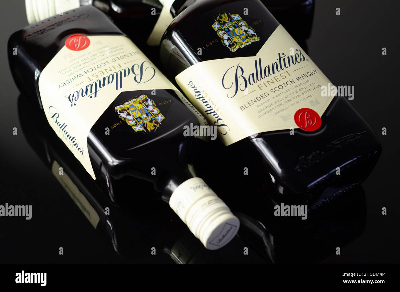 Ballantines whiskey bottle hi-res stock photography and images