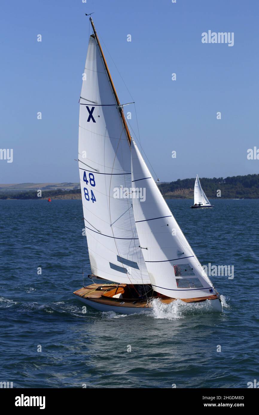 Racing an X One Yacht on the Solent Stock Photo