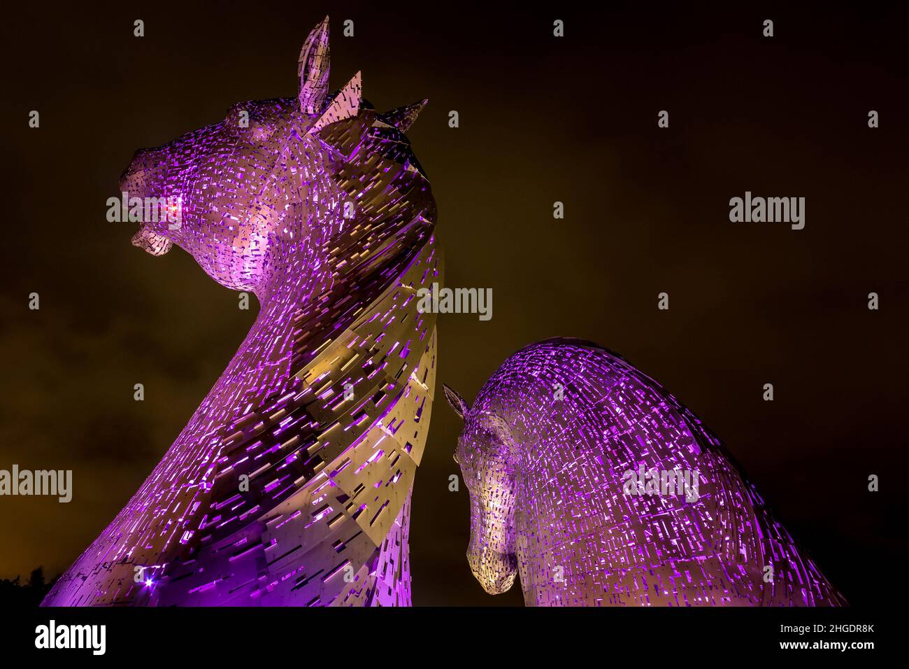 The Kelpies are 30metrehigh horsehead sculptures depicting kelpies