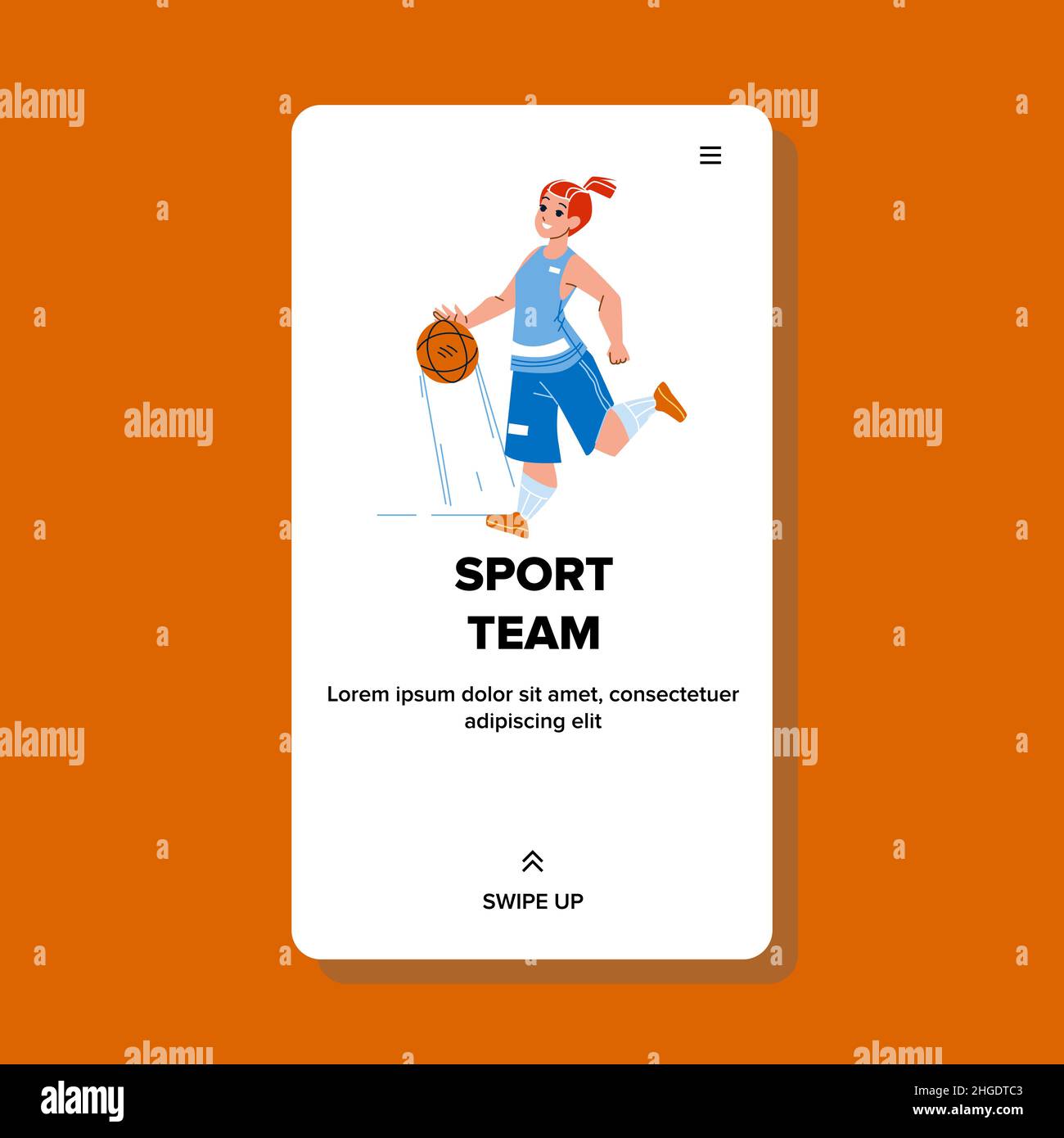 Sport Team Game Basketball Playing Girl Vector Stock Vector Image & Art ...