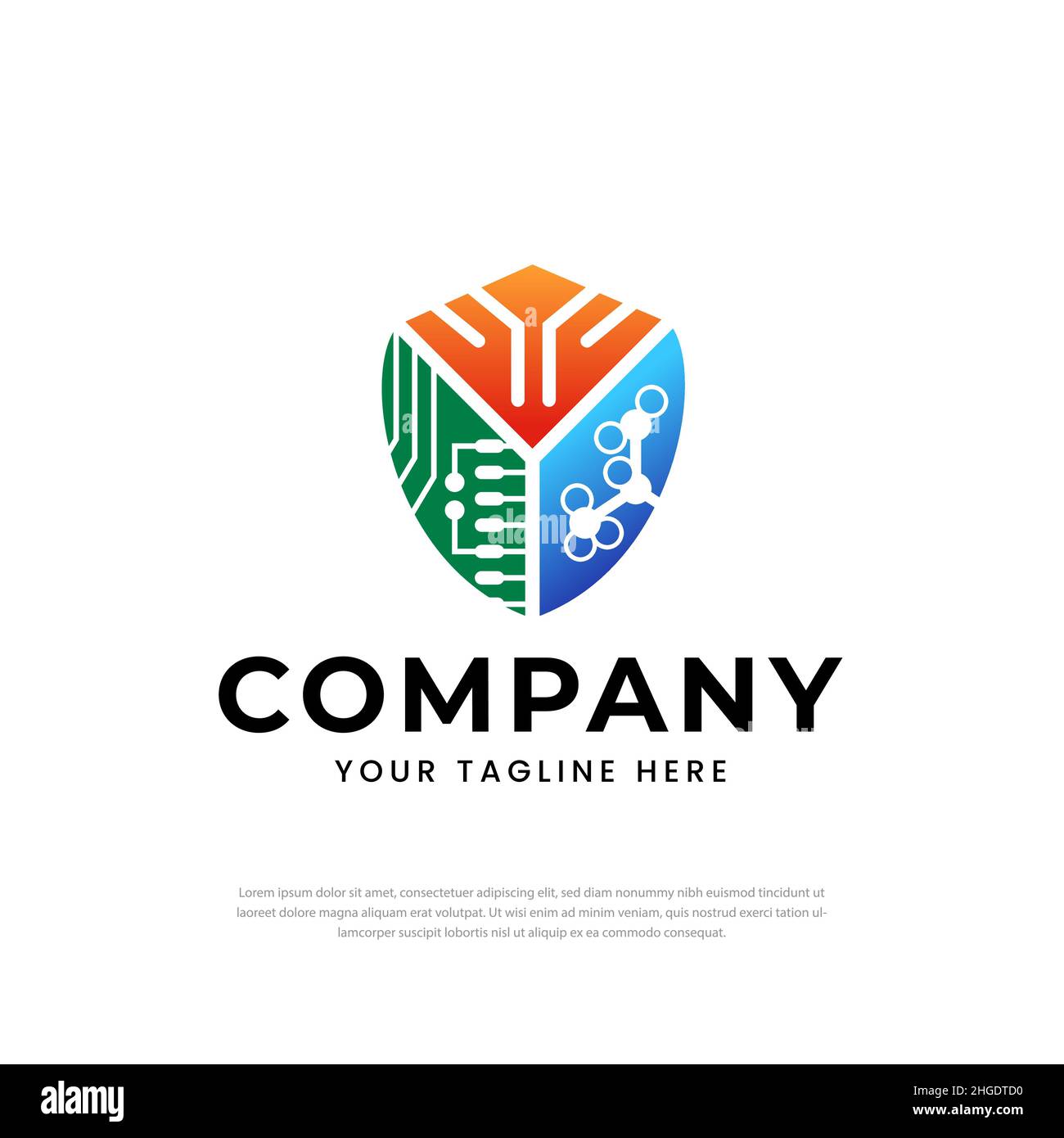 Technology security shield logo, Can be used for Business, Technology and Enterprise Brands. Vector Logo Illustration. Stock Vector