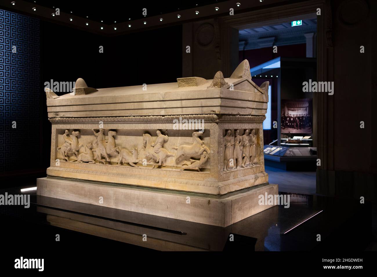Satrap Sarcophagus in Istanbul Archaeology Museum, Turkey. Stock Photo