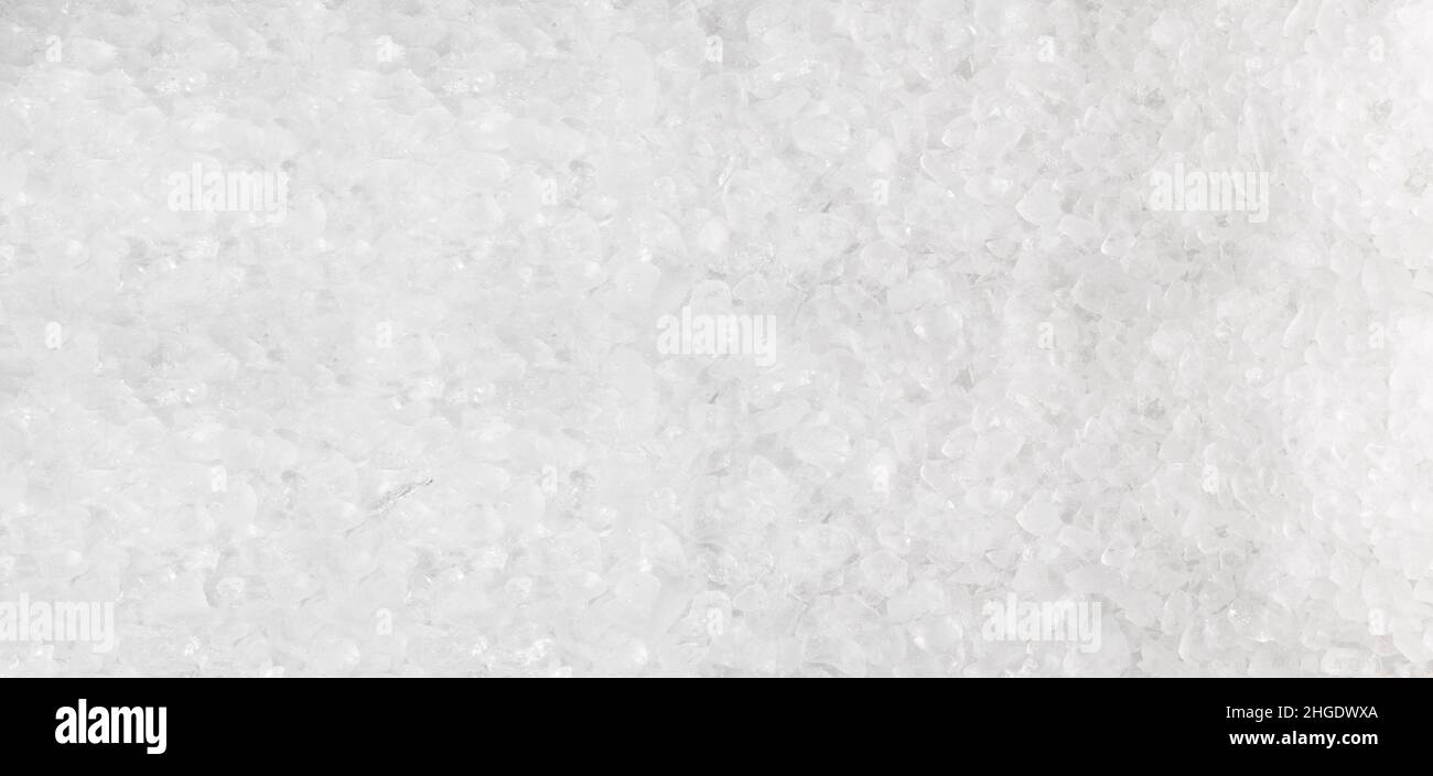 Crushed Ice on white Background - Panorama Stock Photo