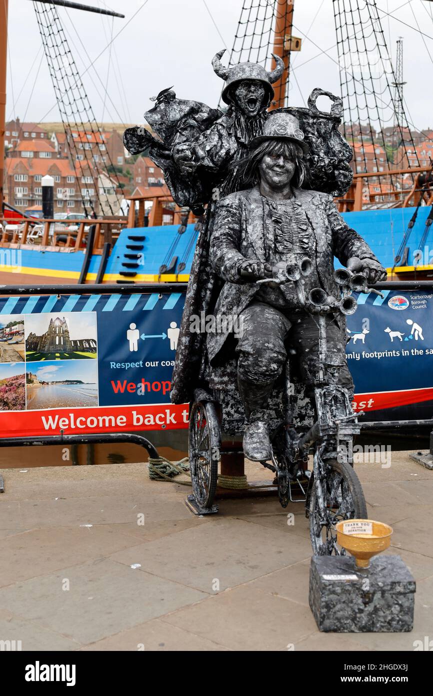 Living statue Whitby North Yorkshire England Stock Photo Alamy