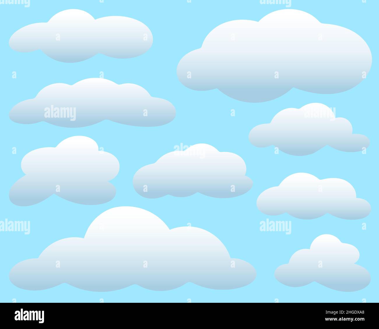 Cloud set on blue background vector illustration Stock Vector Image ...