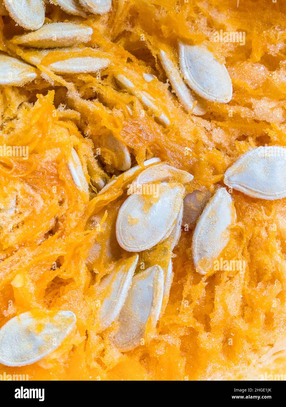 Raw pumpkin seeds and pulp Stock Photo Alamy