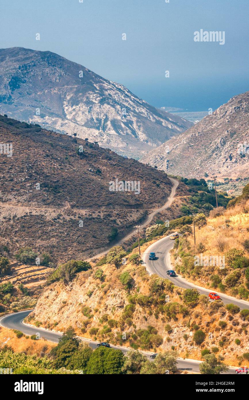 A wild mountain landscape near cave of Agia Sofia in the inland of ...