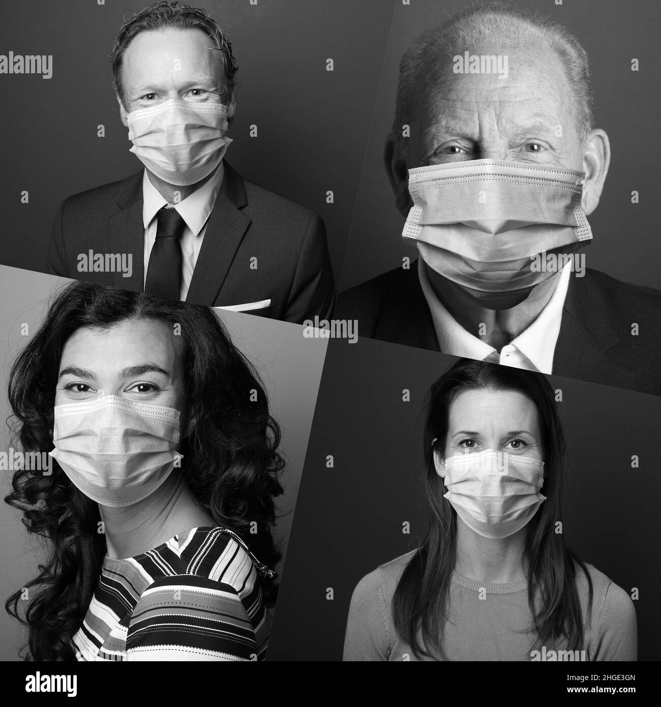 Sick woman wearing mask Black and White Stock Photos & Images - Alamy