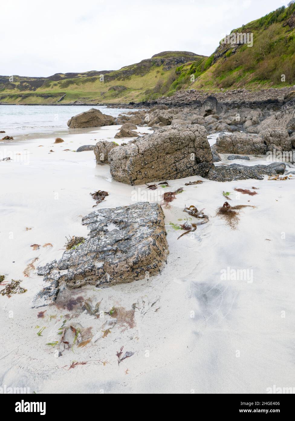 White shell sand at Calgary beach, Ilse of Mull Stock Photo