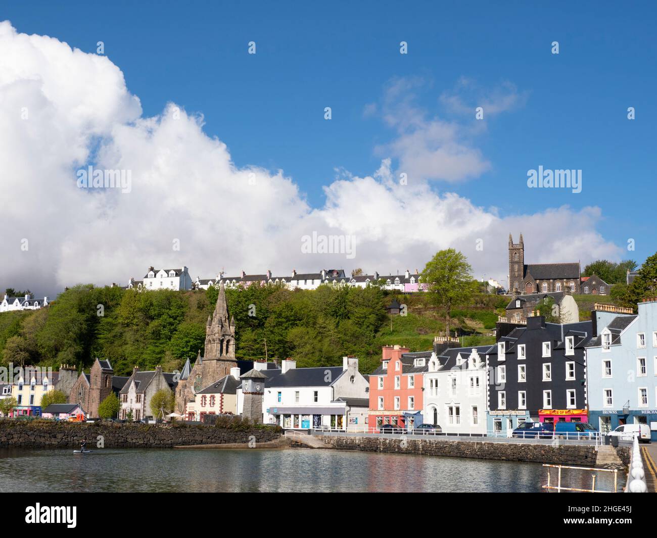 View of Tobermory Harbour, Isle of Mull, Scotland, May Stock Photo