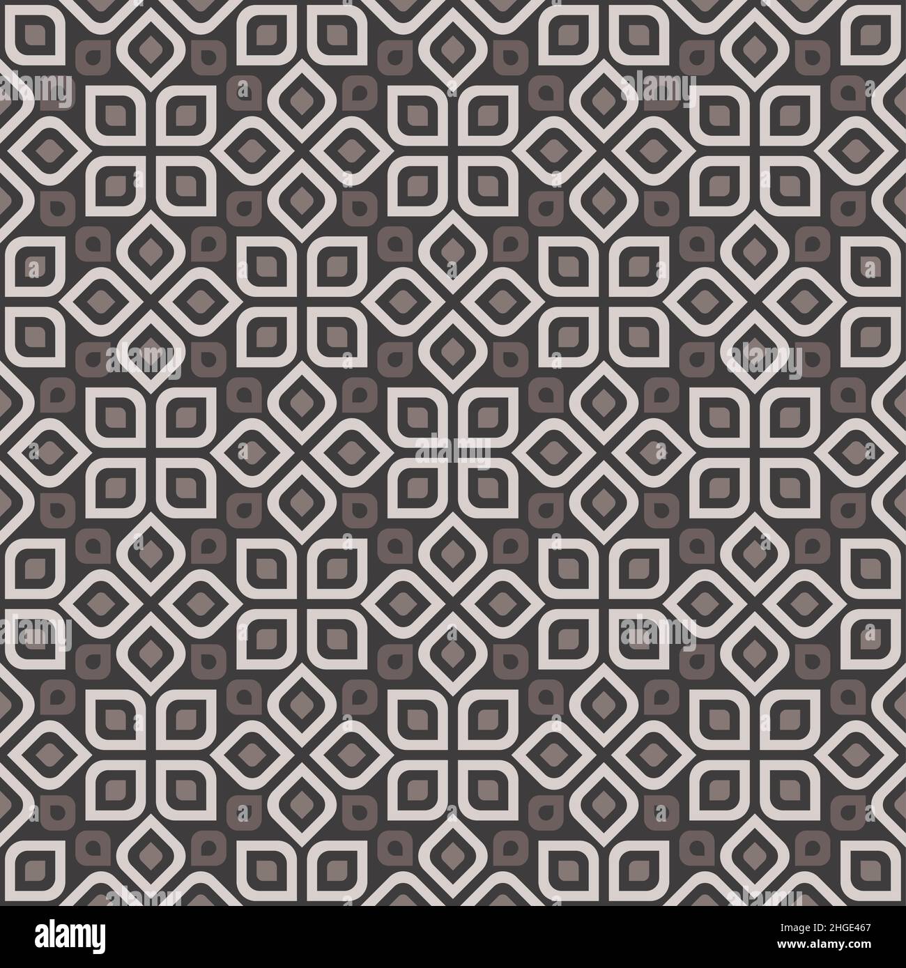 Retro Geometric Seamless Background in Black and White Color. Vector ...