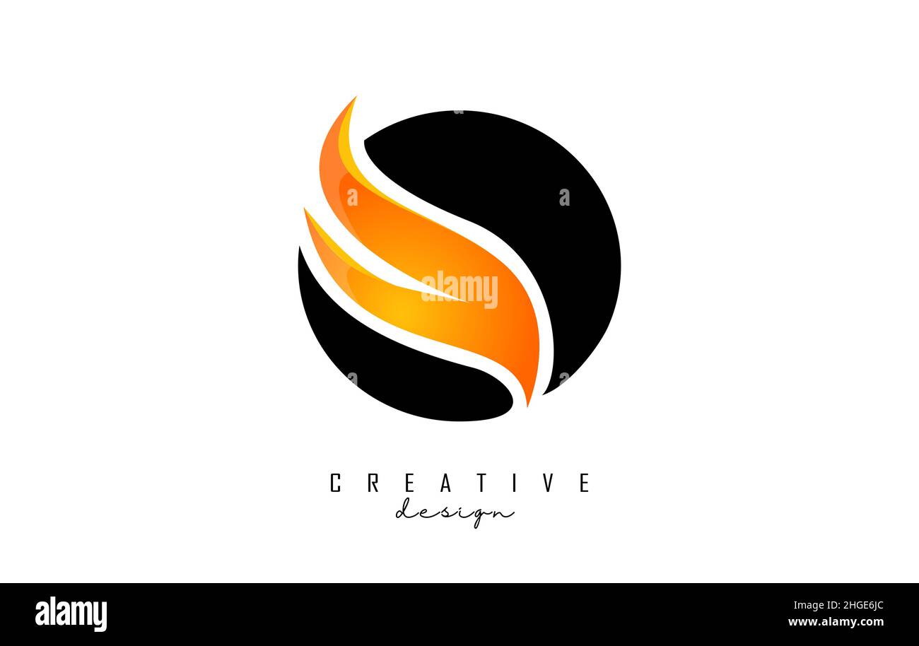 Vector illustration of abstract letter O with fire flames and Orange ...