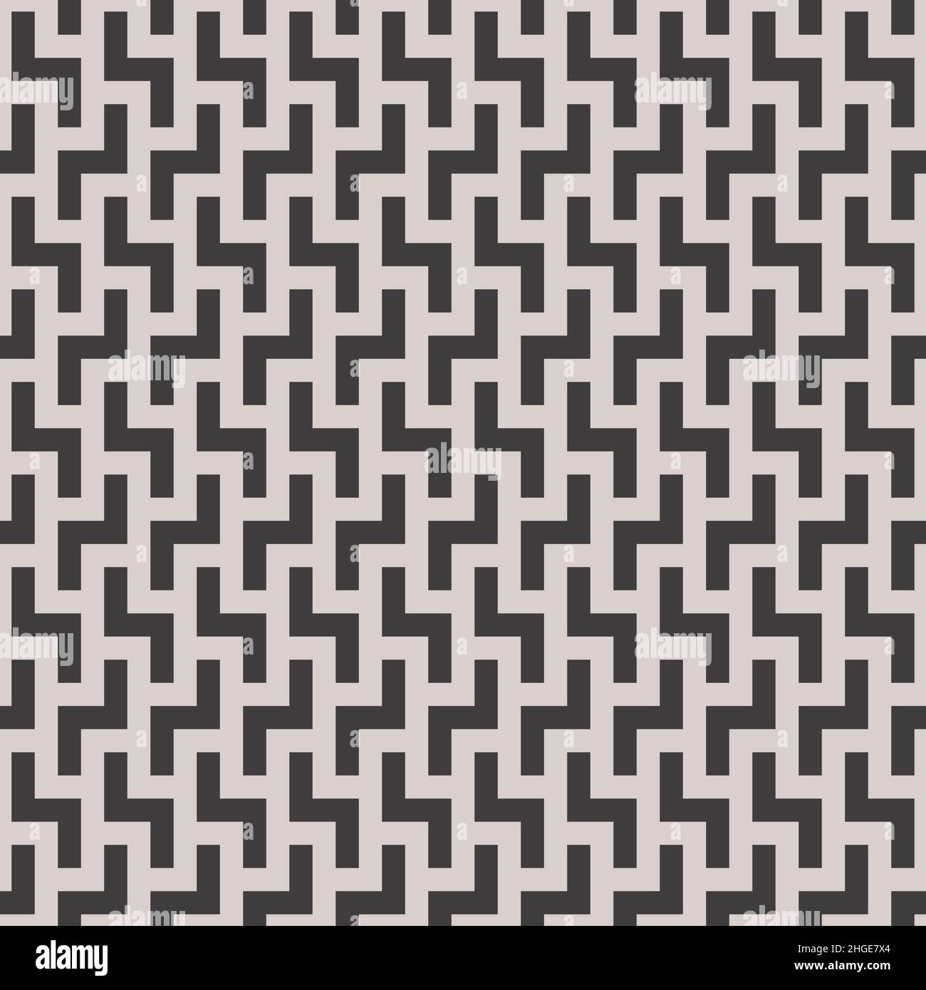 Zigzag Lines Geometric Seamless Background in Black and White Color. Vector Tileable pattern. Stock Vector