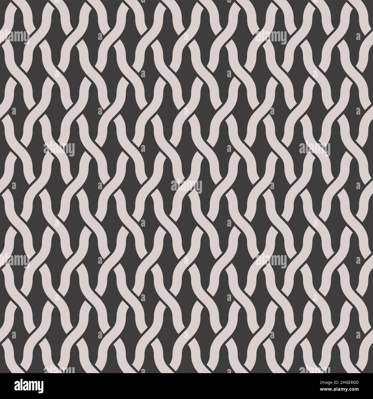 Weaving Lines Seamless Background in Black and White Color. Vector Tileable pattern. Stock Vector