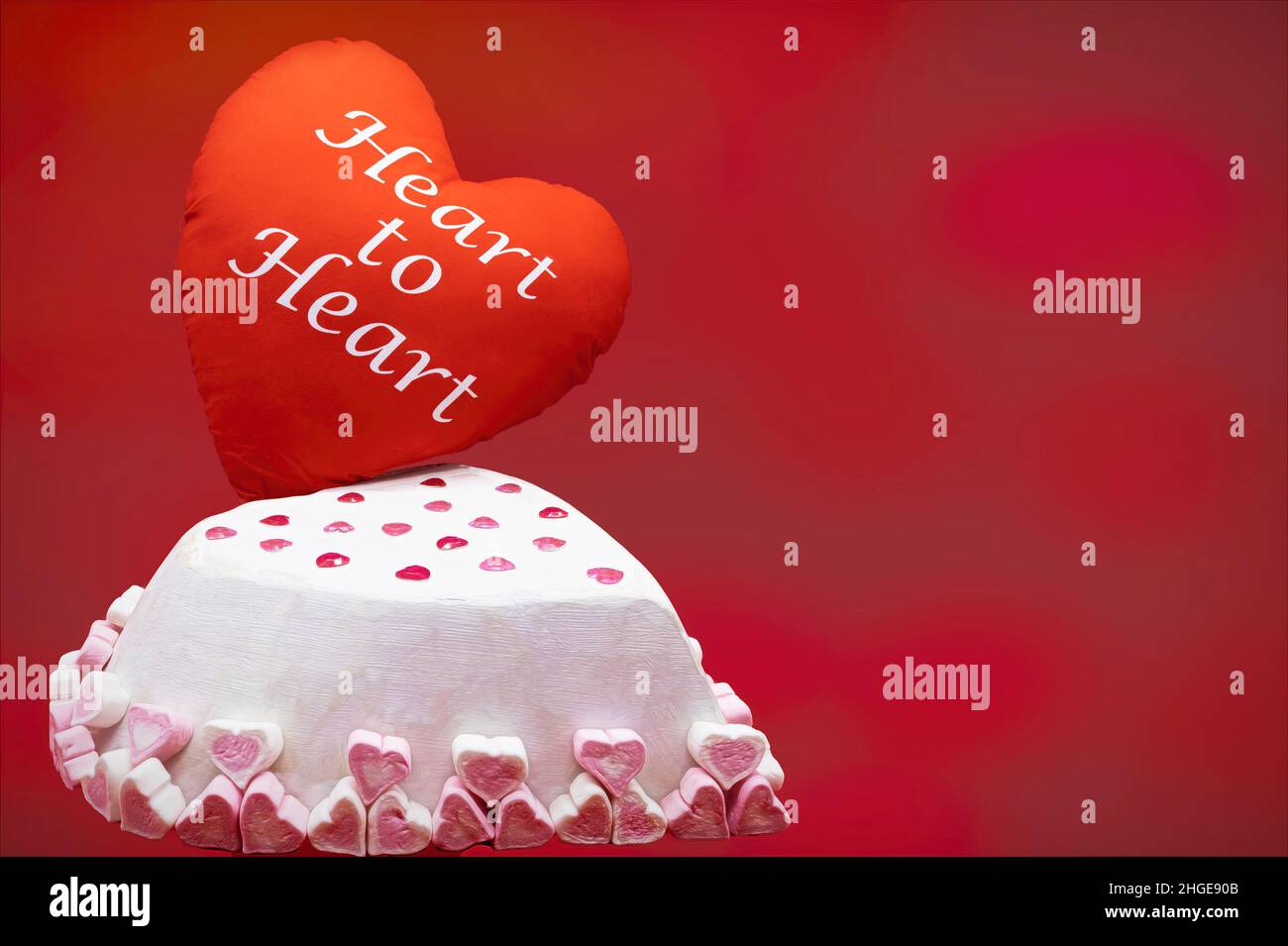 Still life portraying love and Valentine for backgrounds with copy space. Stock Photo