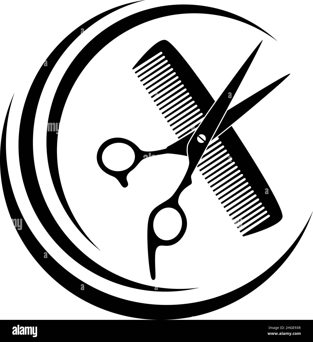 Scissors, Comb, Lifestyle, Barber, Icon, Logo Stock Vector