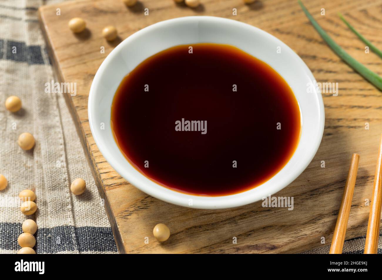 Organic Brown Soy Sauce in a Bowl Stock Photo Alamy