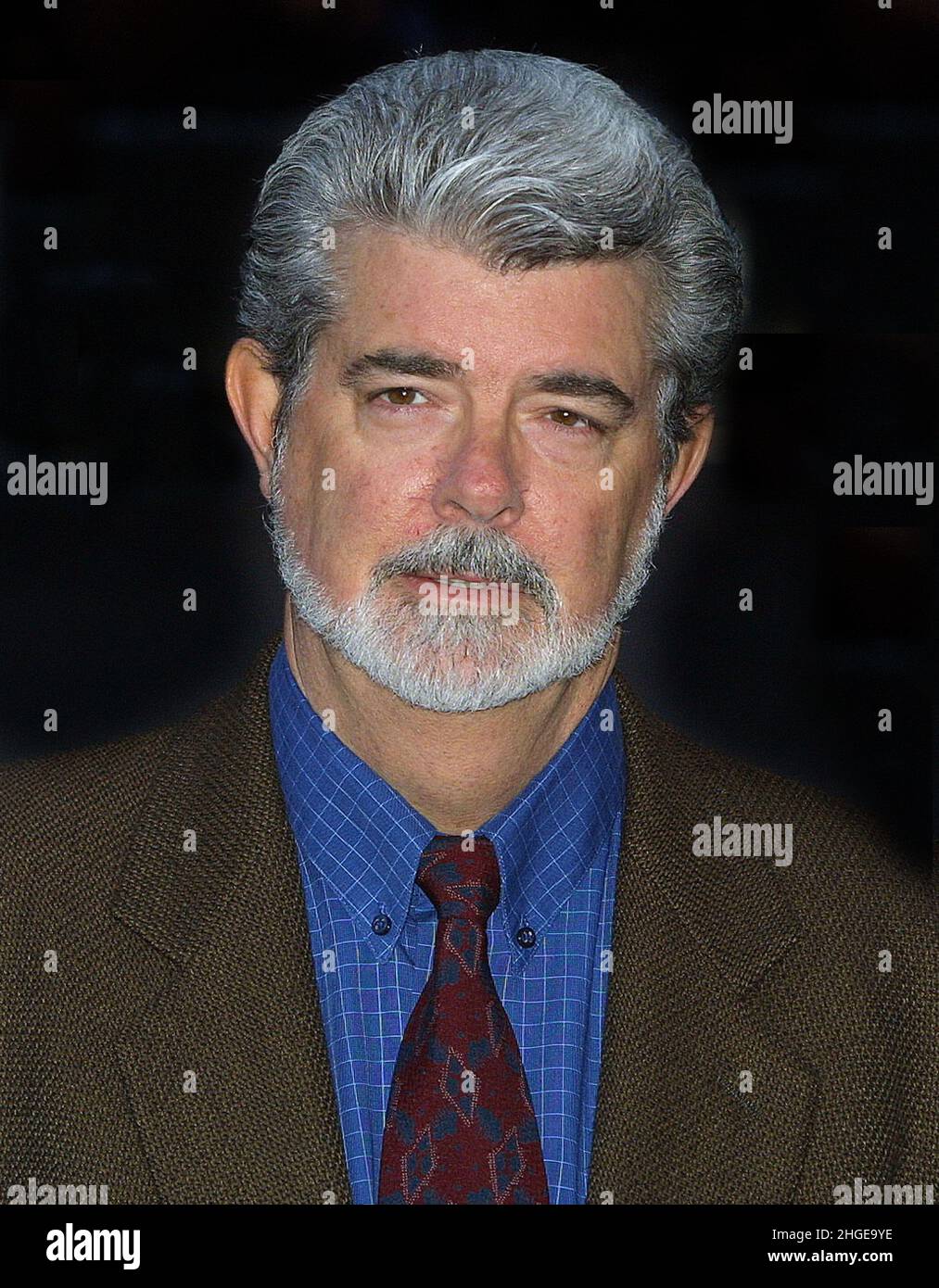 Film director George Lucas at the Star Wars premiere in London 14th May 2002. Stock Photo