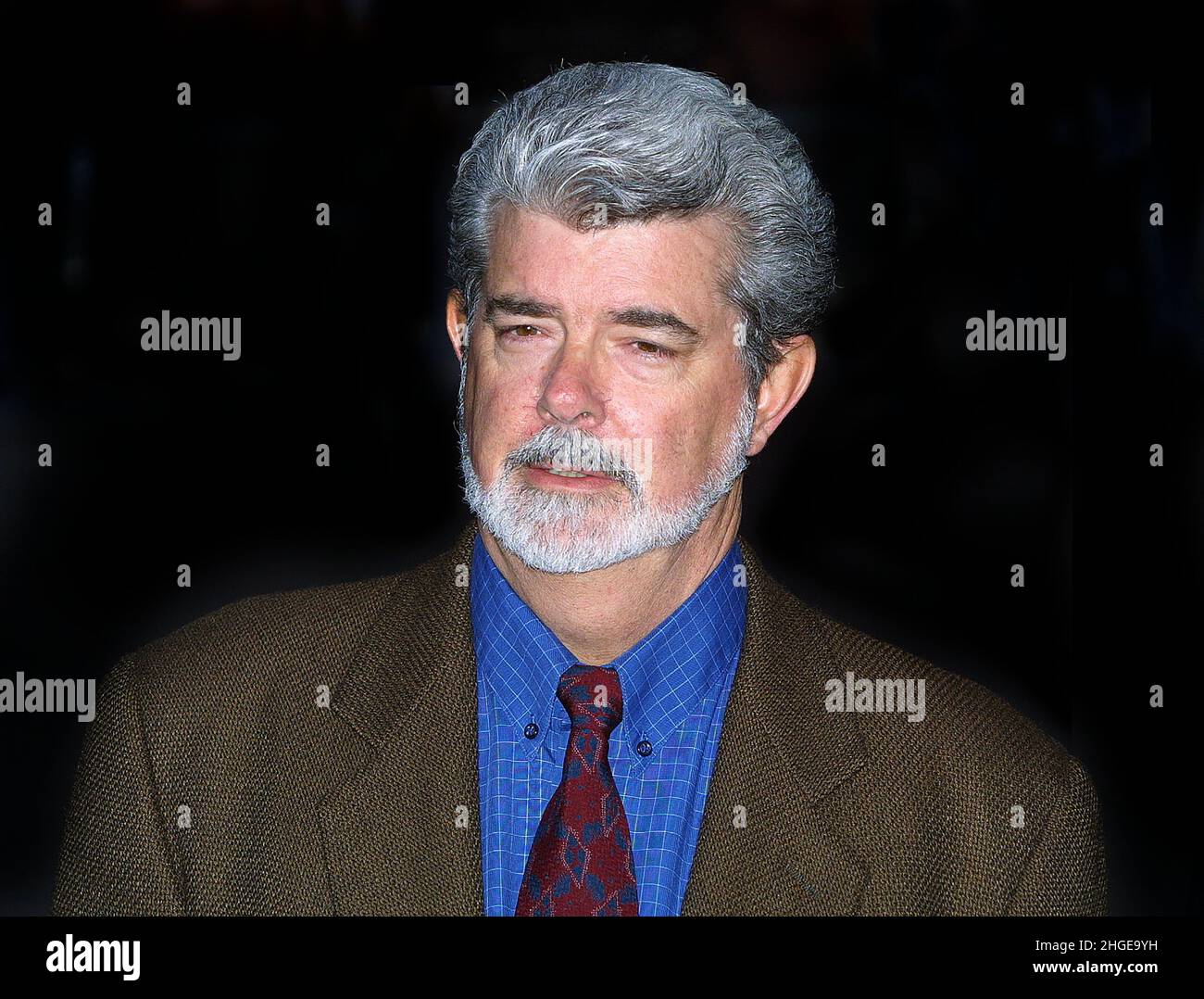 Film director George Lucas at the Star Wars premiere in London 14th May 2002. Stock Photo