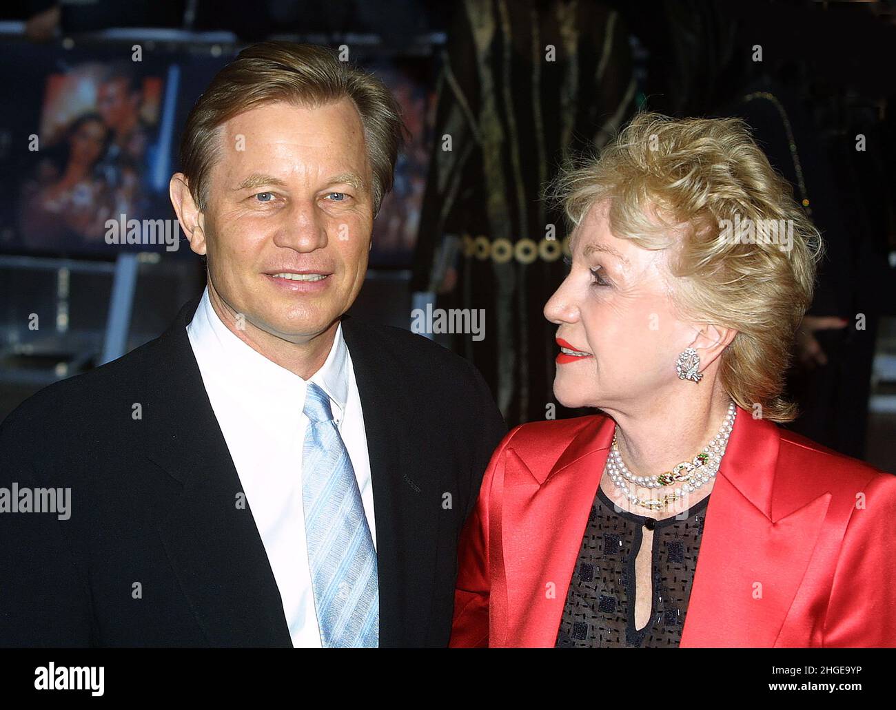 Michael York and Patricia McCallum at the Star Wars premiere at Leicester Square  April 2002 Stock Photo