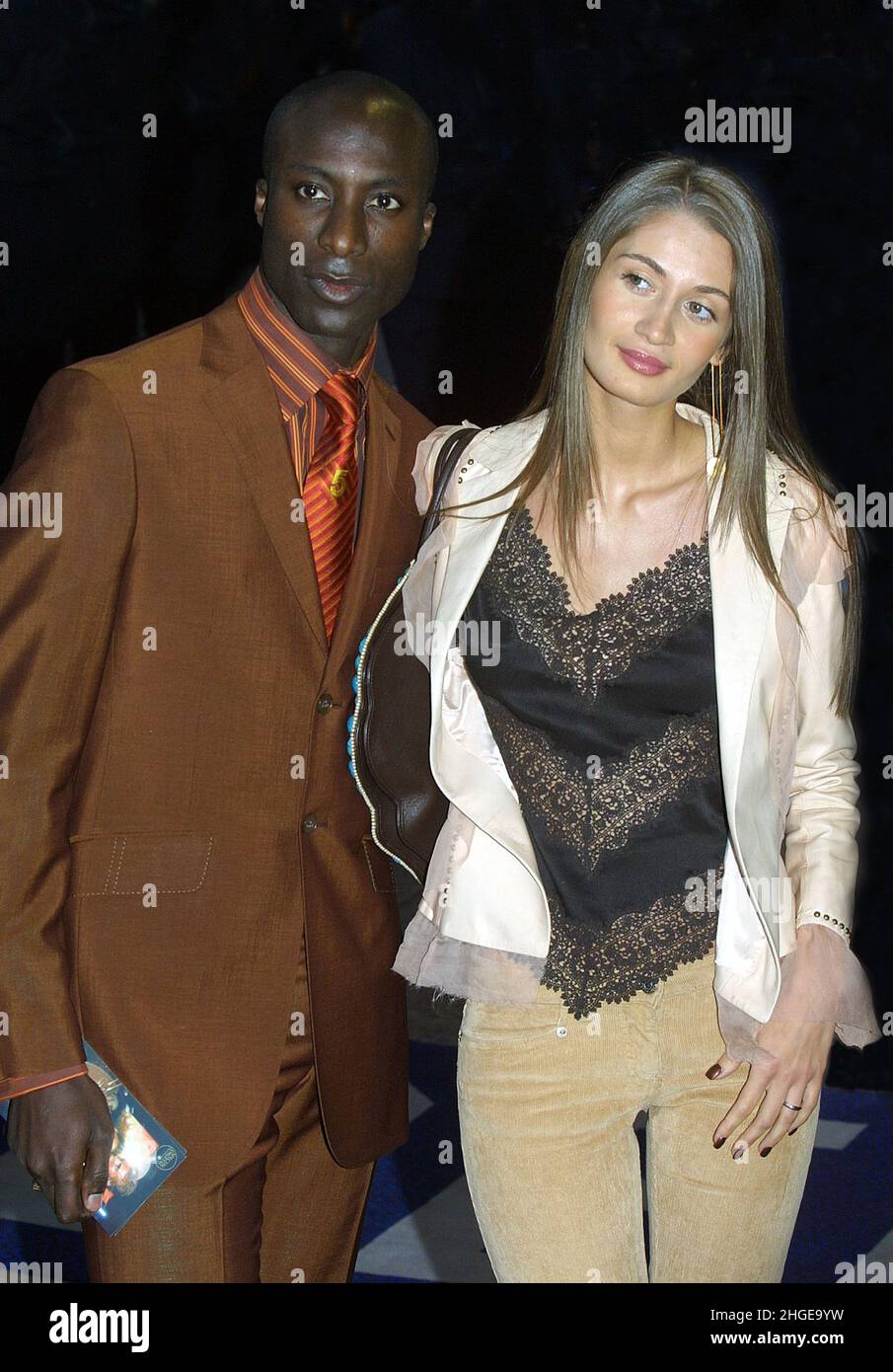 Oscar Boateng with his wife Guynel Taylor at the Star Wars premiere in London 14th May 2002. Stock Photo