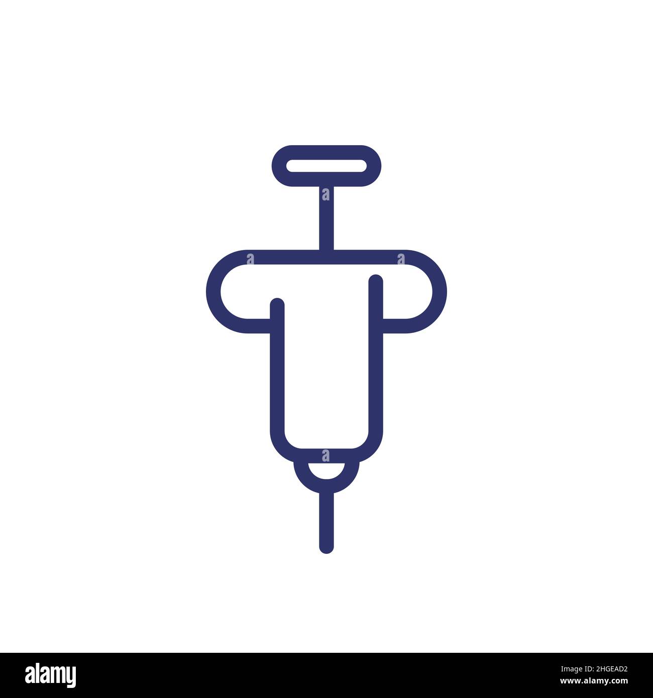 biopsy tool line icon on white Stock Vector