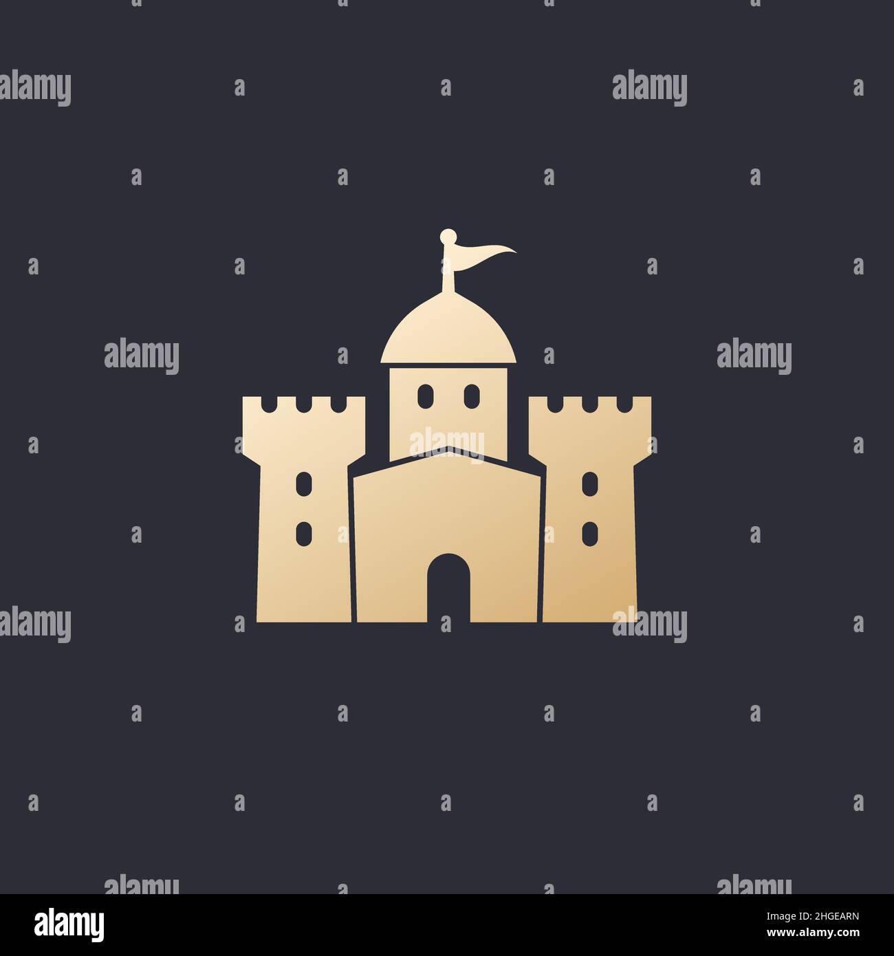 castle, fortress icon on dark Stock Vector Image & Art - Alamy