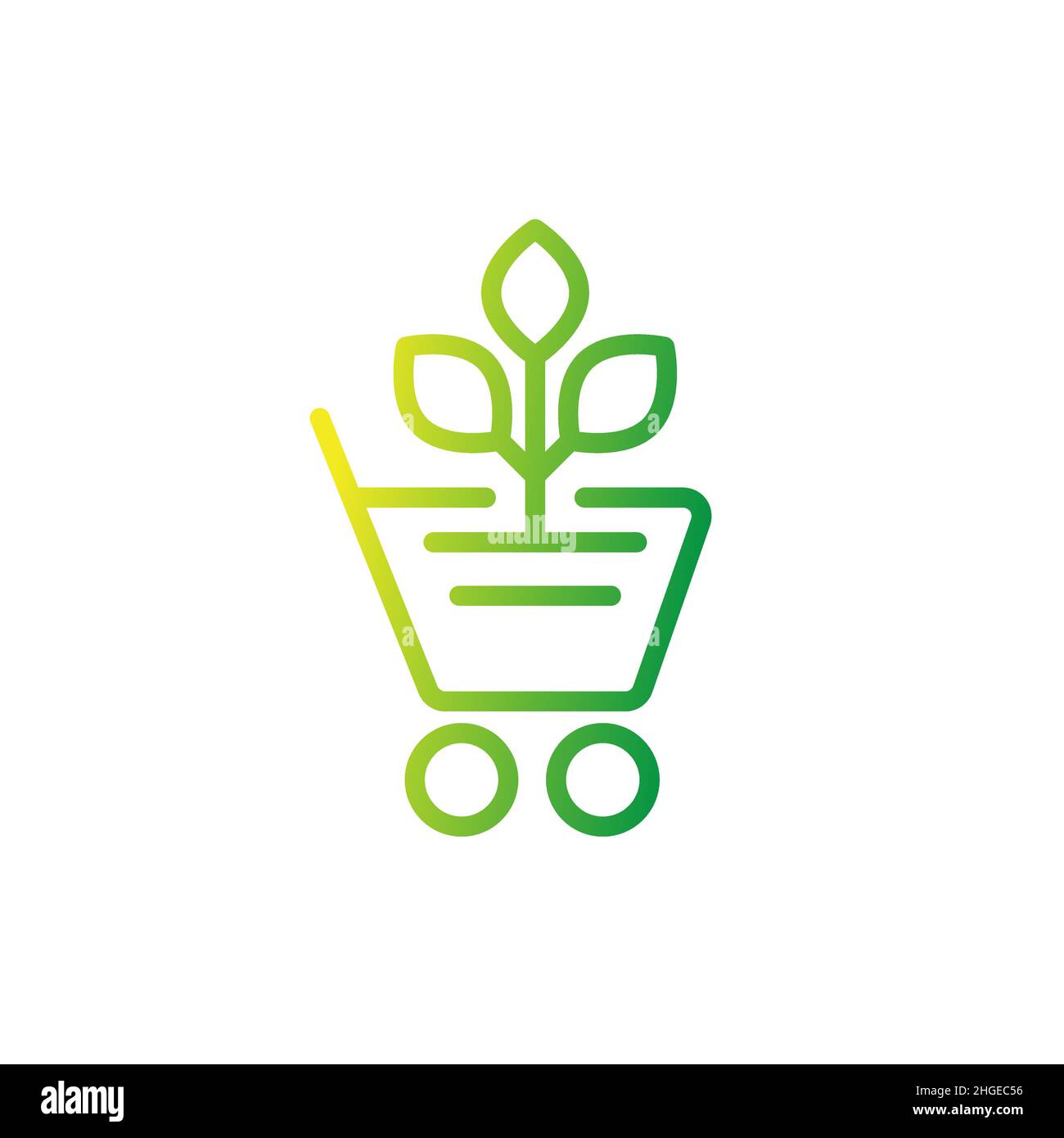 organic shop line icon on white Stock Vector